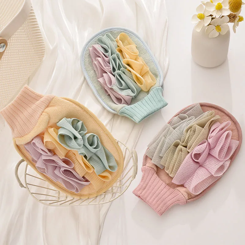 Two-sided Bath Sponge Super Soft Exfoliating Loofahs Shower Ball 2 in1 Hangable Scrub Towel Bath Ball for Body Cleaning Brushes