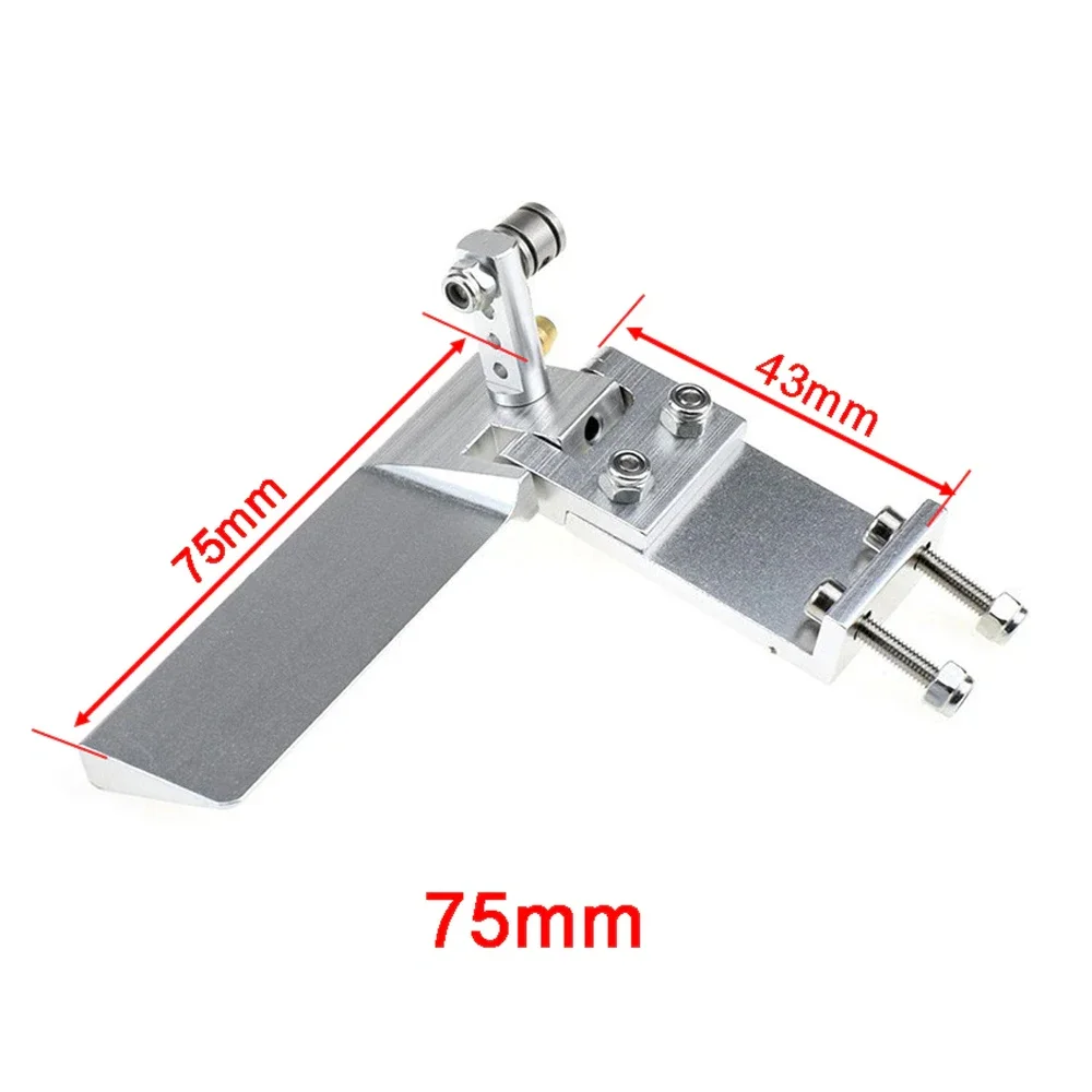 Gouvernail bateau RC aluminium 75/95mm avec prise d'eau