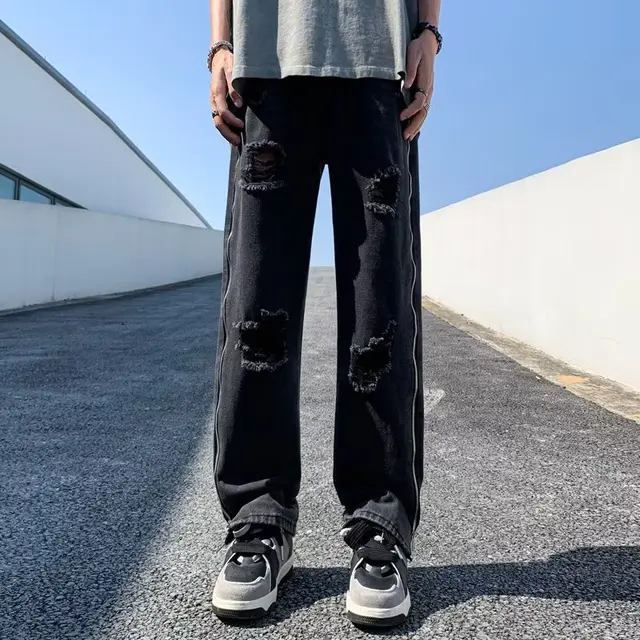 Jeans Men São Jeans 2023 Cyber Y2K Streetwear Calça Folgada