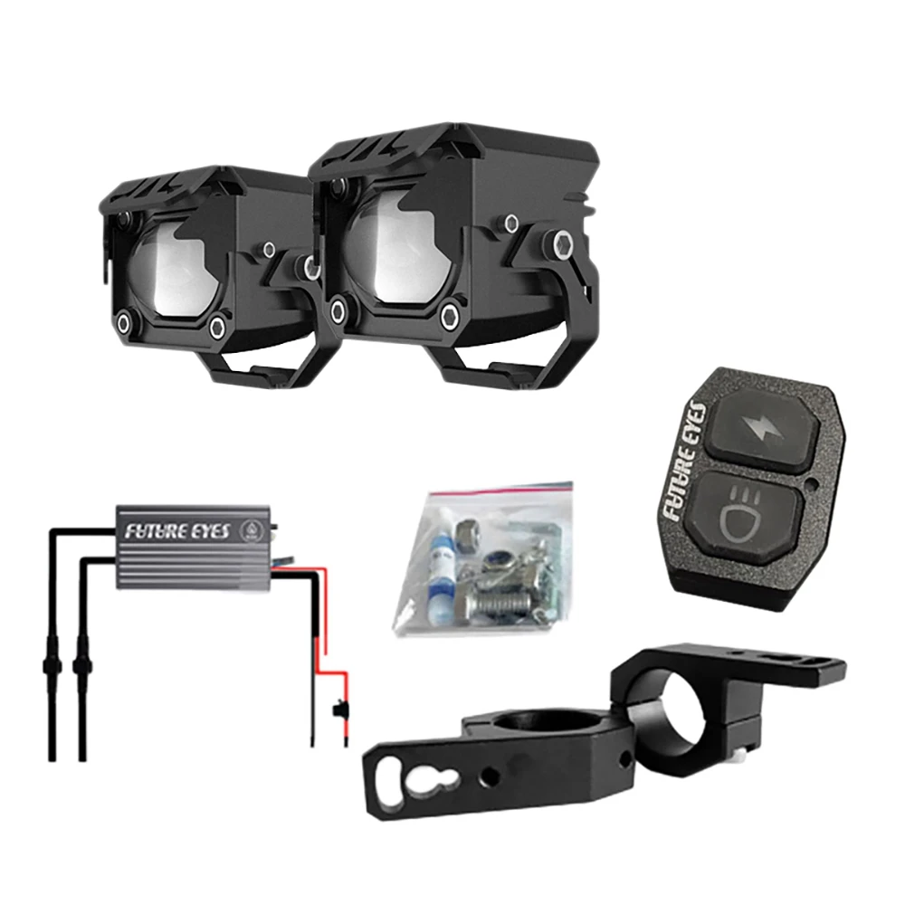 

Совместимый Светодиодный прожектор для электрического скутера Motorcy, беспроводной переключатель, вспомогательный ближний свет, белый свет + Ближний свет, белый свет