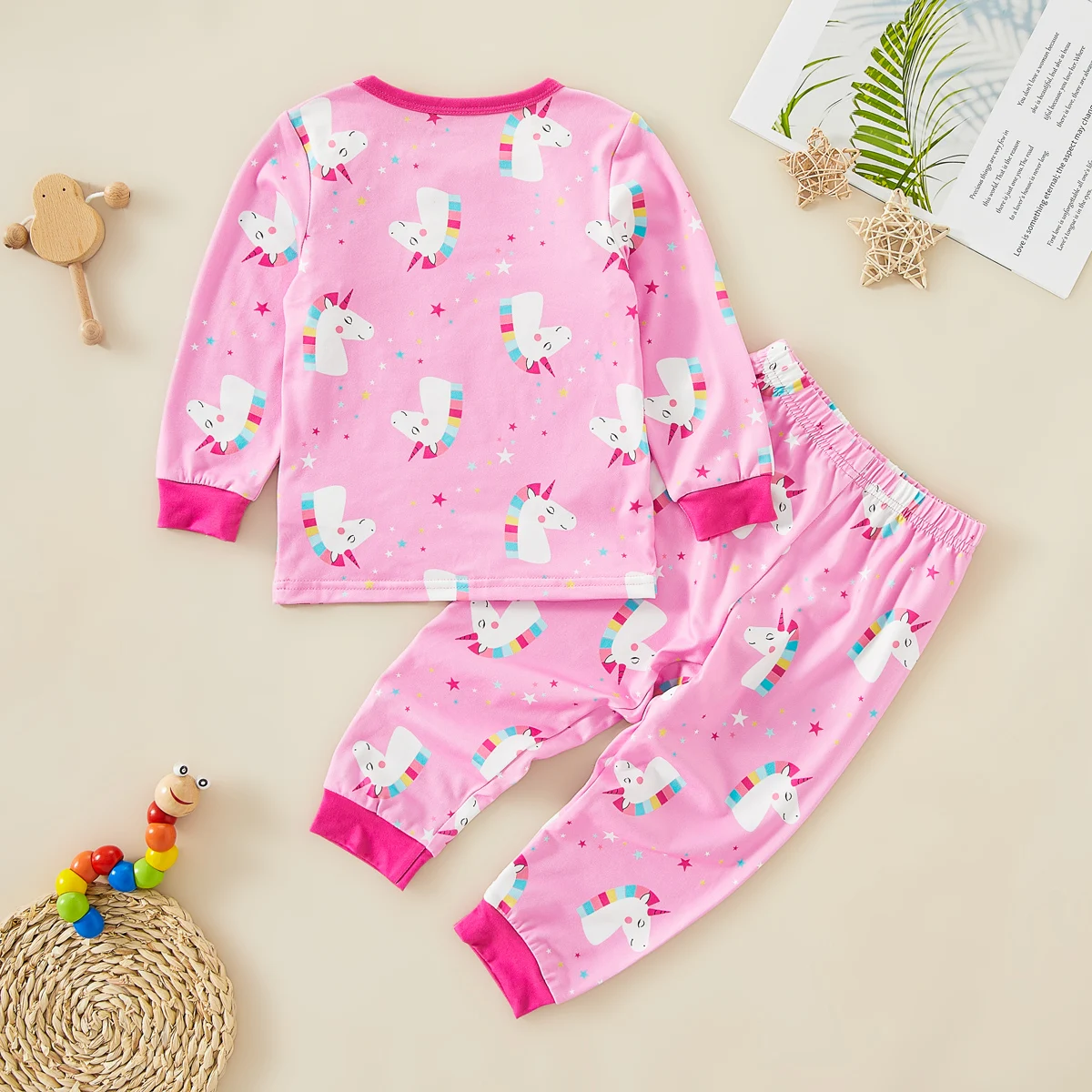 hibobi 2-Piece Set Children's Underwear Cotton Girls Autumn Pajamas Autumn Clothes Pants Home Clothes Children's Clothing