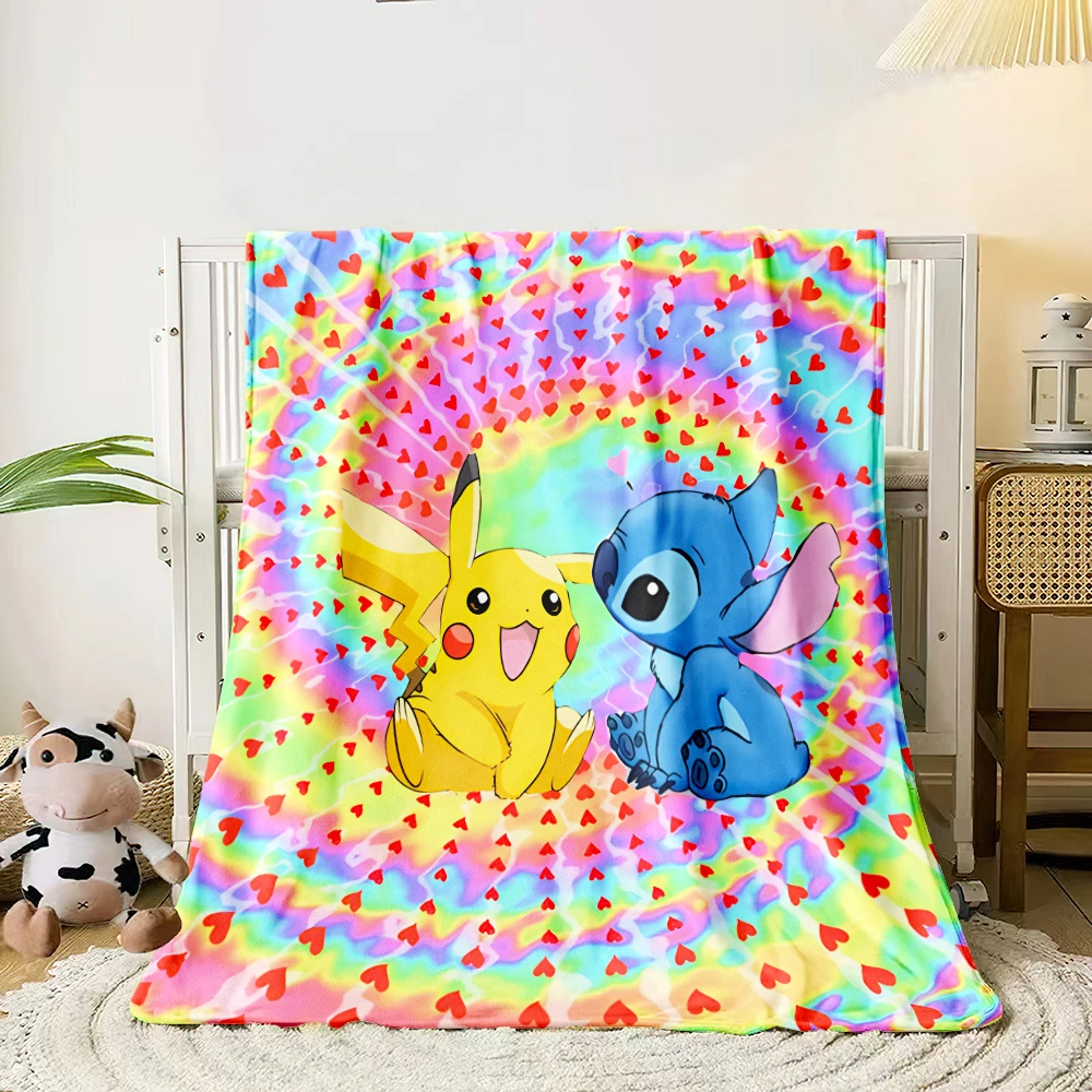 Pokemon Blanket Cute Cartoon HD Flannel Fluffy Throw Camping Blankets for Children Sofa Throw Thin Blanket Modern Fashion Gift 5