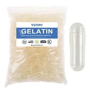 1000 pezzi di dimensioni standard 00 #   Capsule vuote Capsule trasparenti di gelatina Capsule unite separate trasparenti di gelatina dura cava