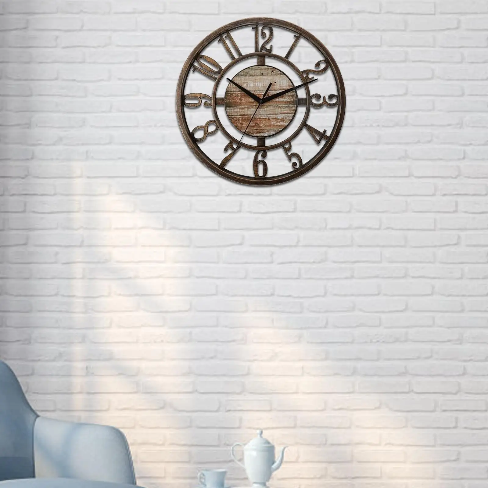 Wall Clock Quiet Hollow Design Decorative Easy to Read Gifts Analog Clock 11 inch for Farmhouse KidS Room Bedroom Study Office