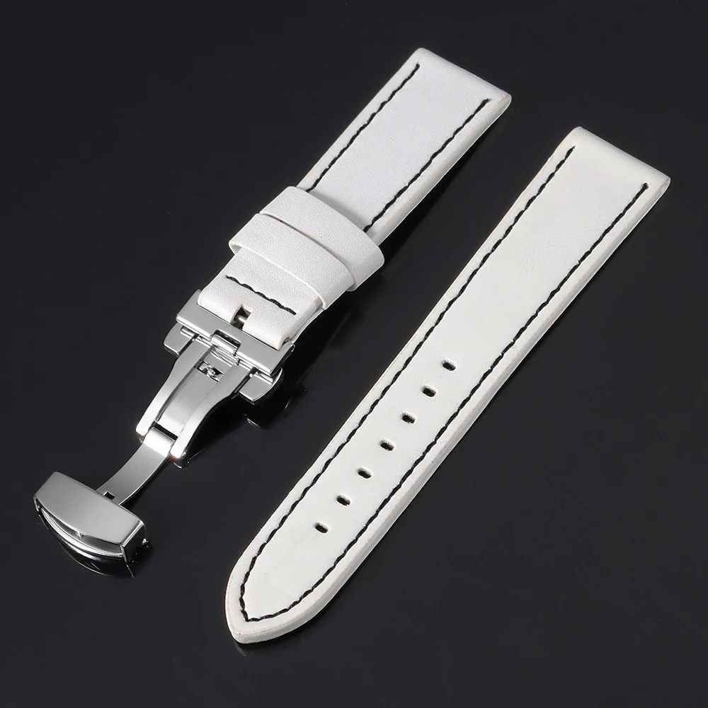 Vintage Black Brown Genuine Leather Watch Band Strap - Classic Wristbelt