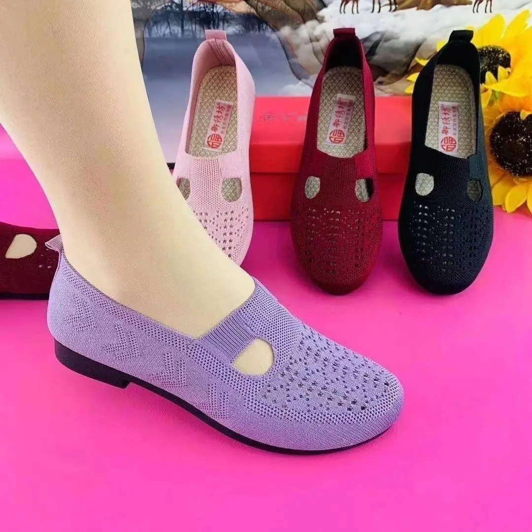 

Shoes for Women 2023 Autumn New Mesh Breathable Solid Colors Slip-on Round Toe Fashion Elegant Casual Sneaker Chaussure Femme