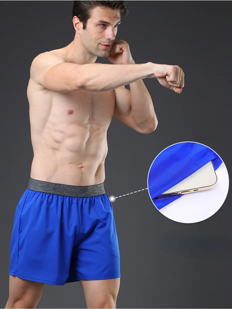 Men's Gym Shorts  Summer Outdoor Fitness Running Casual Elastic Waist Colorblocking Pockets Menswear Quick Dry Shorts  Pants