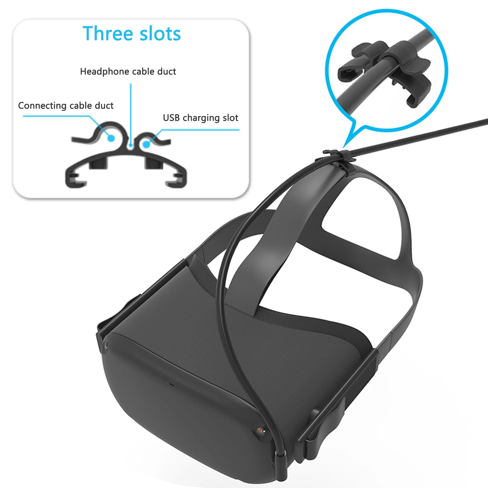 2PCS Cable Clamps For Oculus Quest 2 VR Headset Portable Cord Clip Wire Organizer For Oculus Quest Virtual Reality Accessories