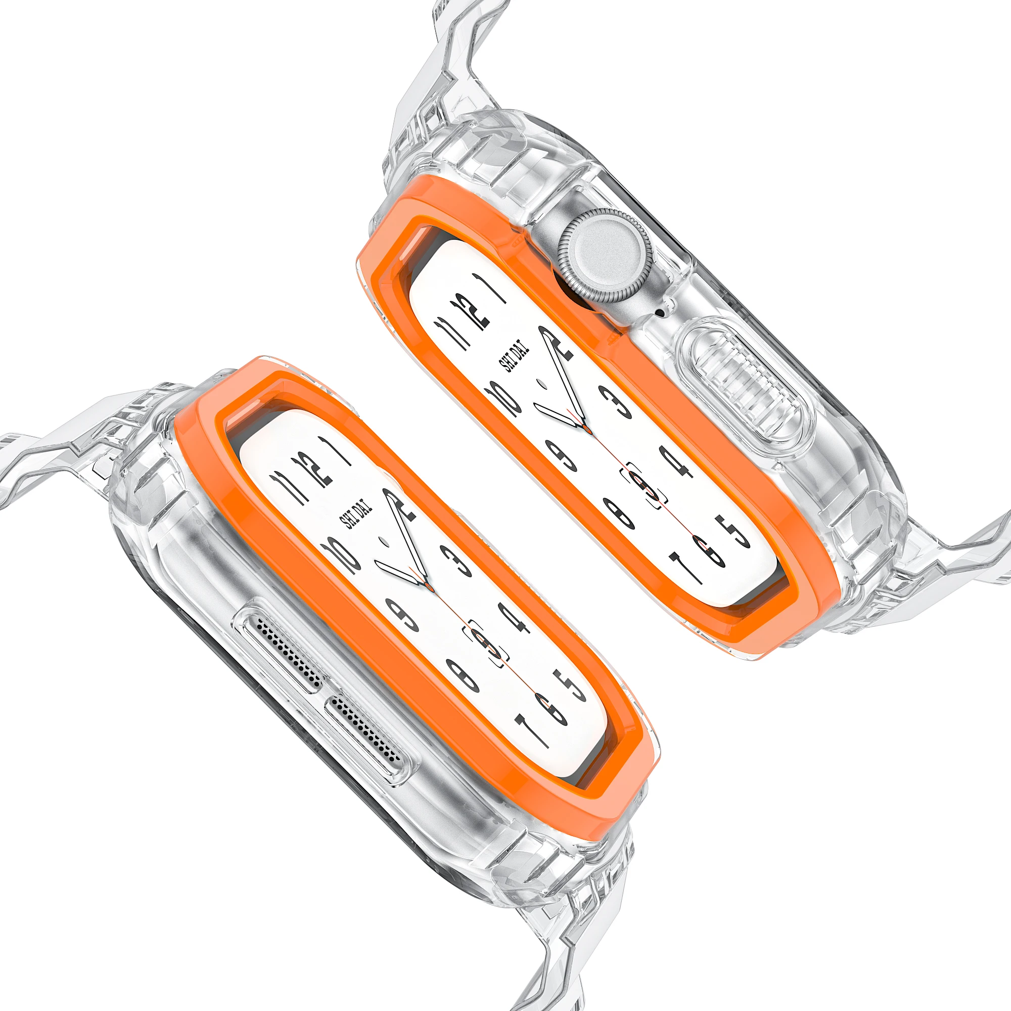 Transparent Silicone Band and Case for Smartwatch - Sport Strap, Ashion Design