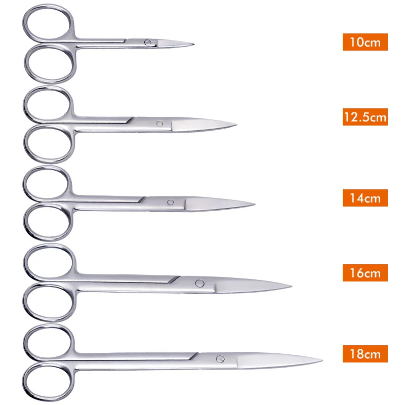 Animal Veterinary Vet Medical Stainless Steel Surgical Scissors Straight curved Tip Haircut Scissors 10cm/12.5cm/14cm/16cm/18cm animal surgical scissors