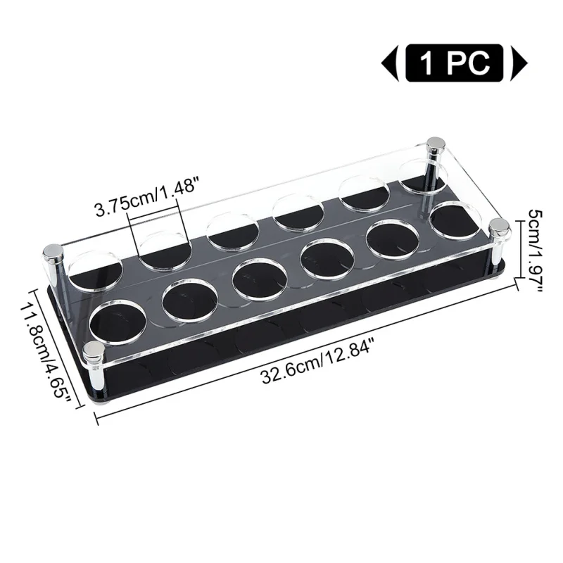 UNICRAFTALE - Support De Rangement Pour 12 Verres à Liqueur En Acrylique Transparent - Plateau De Service Pour Bar - 29 Cm
