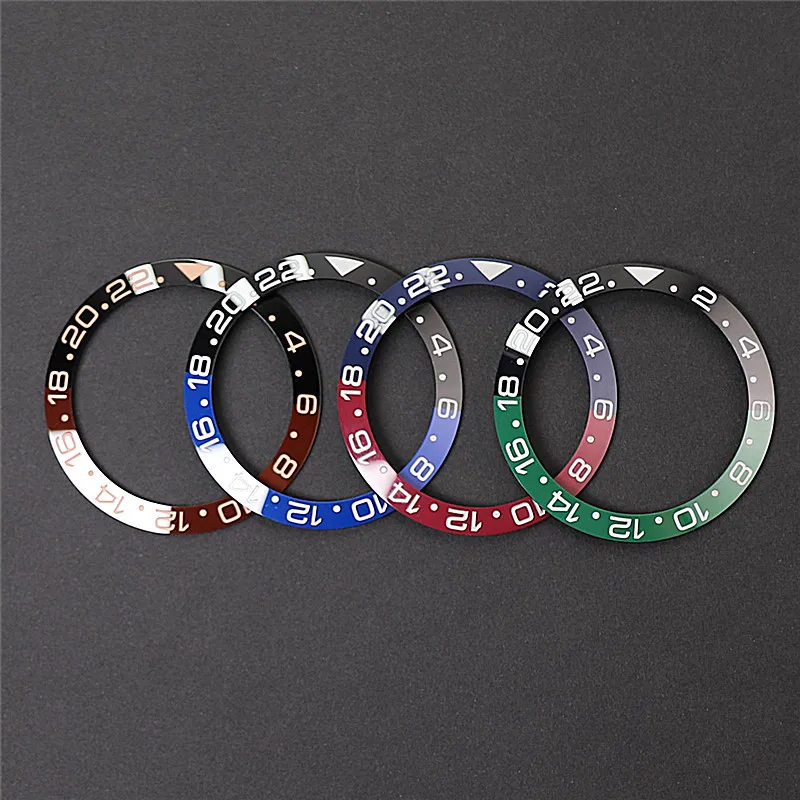 

38mm High Quality Ceramic Bezel Insert For Gmt 24 Sub Replacement Red Blue Black Green Blue Coffee Outer Ring Watch Accessories