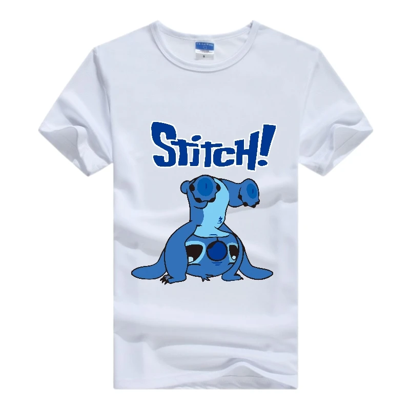 

Kawaii Disney Cartoon Lilo Stitch Graphics Woman T-Shirt 90S Summer Short Sleeves Loose Female Tops Harajuku Blouse Men Clothes