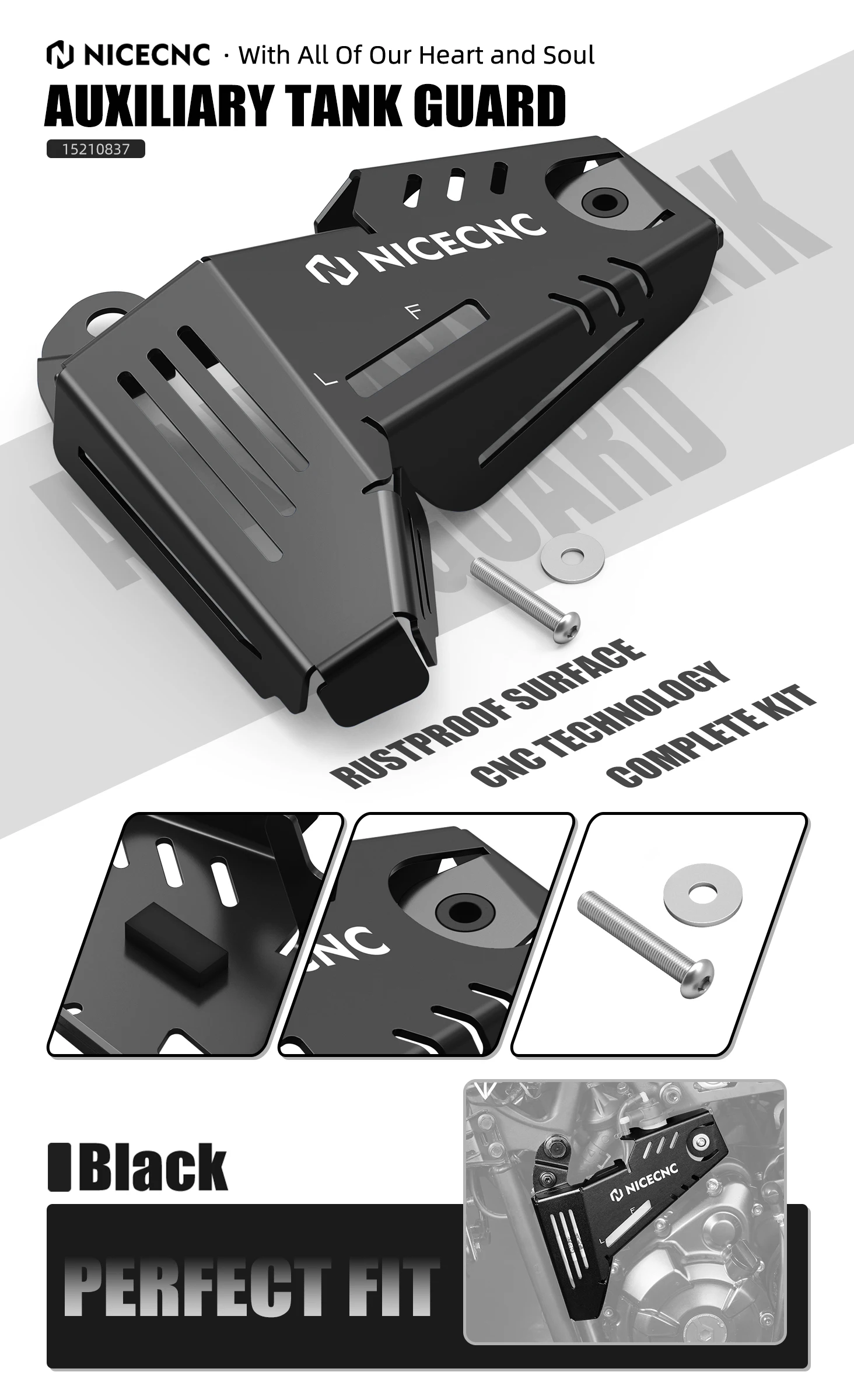 NICECNC Zusatztankschutz für Yamaha Tenere 700 /XTZ700 2019-2024 Tenere 700 Rally Edition 2020-2024 Tenere 700 Zubehör – Detail 1
