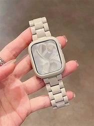 Starlight Soft Silicone Case & Resin Strap Set - Solid Color Watch Band Set for S10-46mm (Starlight)