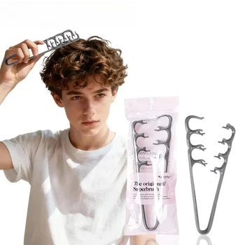1PC Pettine Volumizzante a Doppia Trama con Denti Larghi per Styling e Districante, per Uso Professionale e Domestico, Nero Rosa Grigio