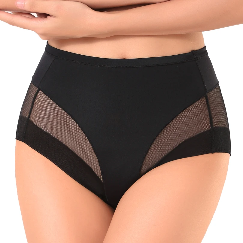 Atmungsaktive Mesh Dessous Körper Gestaltung Höschen Weibliche Hosen Hohe Elastische Kontrolle Kurze Abnehmen Bauch Shaper Unterwäsche_voghion.com