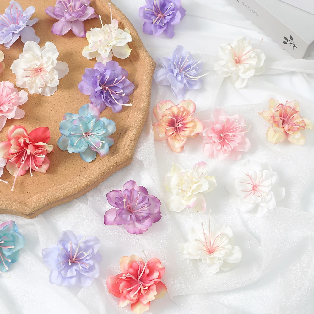 10 Stück künstliche Blumen, 5 cm, künstliche Blumen, Kopf für Heimdekoration, Hochzeitsdekoration, DIY, Braut, Haarkranz, Basteln, Geschenke, Zubehör – Detail 3
