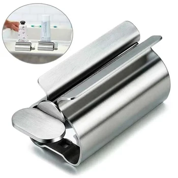 Accessori per il bagno Rullo per tubo per spremi dentifricio Rullo per schiacciatore in acciaio inossidabile Ruota dispenser per unguenti Cosmetici 1