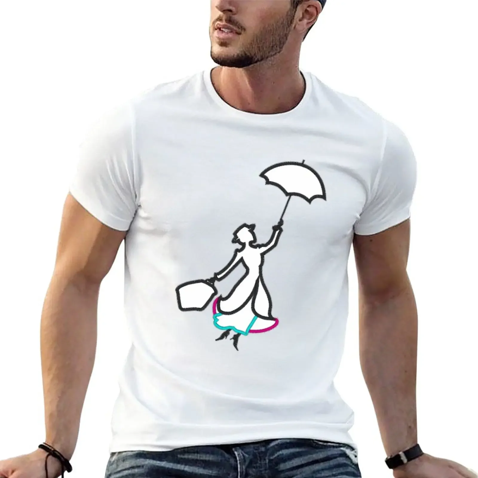 Mary Poppins T-Shirt Boys Whites Customs Heavyweights Clothes For Men