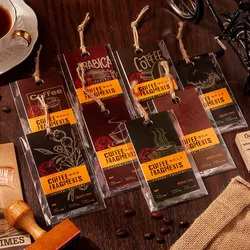 30pcs/pack Retro Coffee Fragments Series Decorative PET Stickers Scrapbooking Label Diary Stationery Album Journal Planner