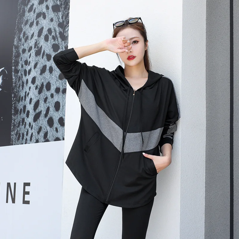 thumbnail image 1 of Chaqueta deportiva con sujetador y mallas para mujer, conjunto de 3 piezas, chándal, entrenamiento y ejercicio, gimnasio, Push Up, ropa deportiva para Yoga, traje de Fitness, 1 of 5