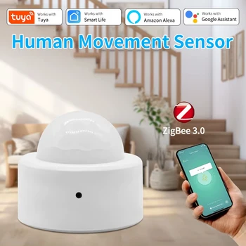 Tuya Zigbee PIR Motion Sensor Infrared Detector Mini Smart Human Body Sensor Remote Control Alarm Work with Alexa Smart Life App 1