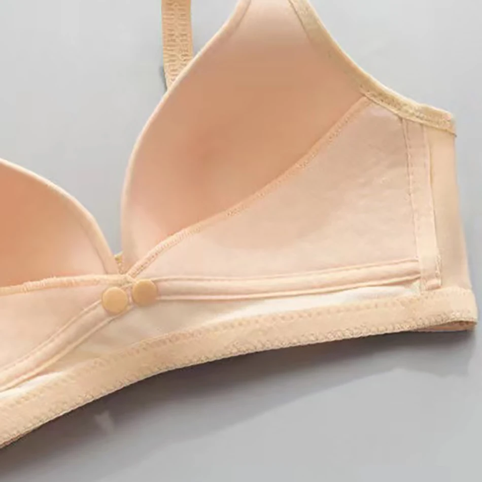 Maternity Nursing Bra with Thin Cups and Front Clasp for Easy Breastfeeding Prevent Sagging Women Solid Color Underwear Clothing 5