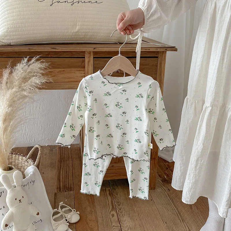 Description Picture 3 of itemMILANCEL New Autumn Baby Pajama Set 3M-3T Cute Flower Infant Girls Household Clothes Toddler Thin Loungewear 2PCS