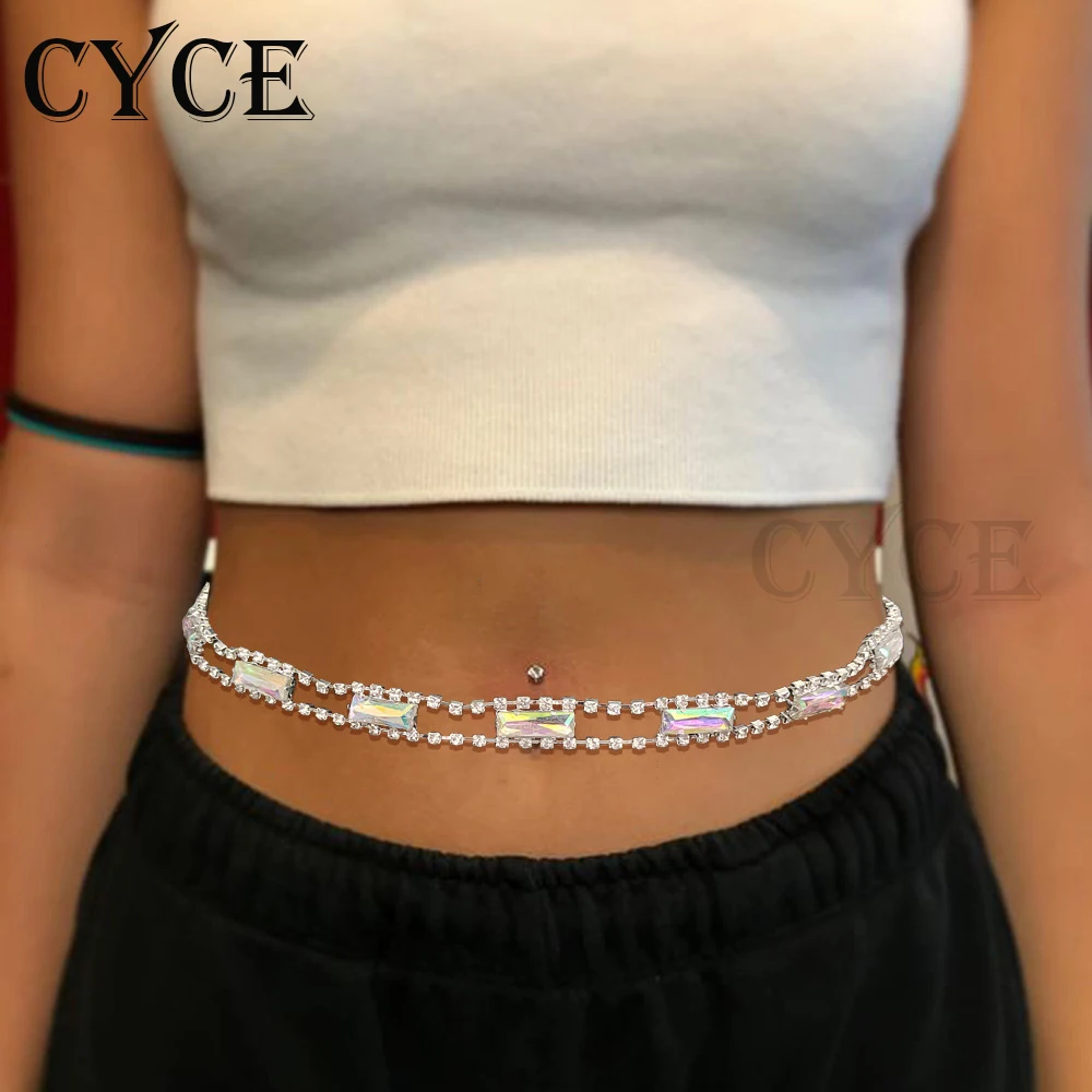 Women Jewelry Trendy Color Diamond Belly Chain Summer Beach Accessories Sexy Single Row Waist Chains Body |
