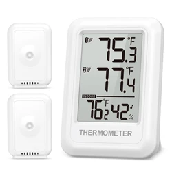 ORIA Wireless Indoor/Outdoor Digital Thermometer & Hygrometer with Dual Sensors, Ideal (WHITE)