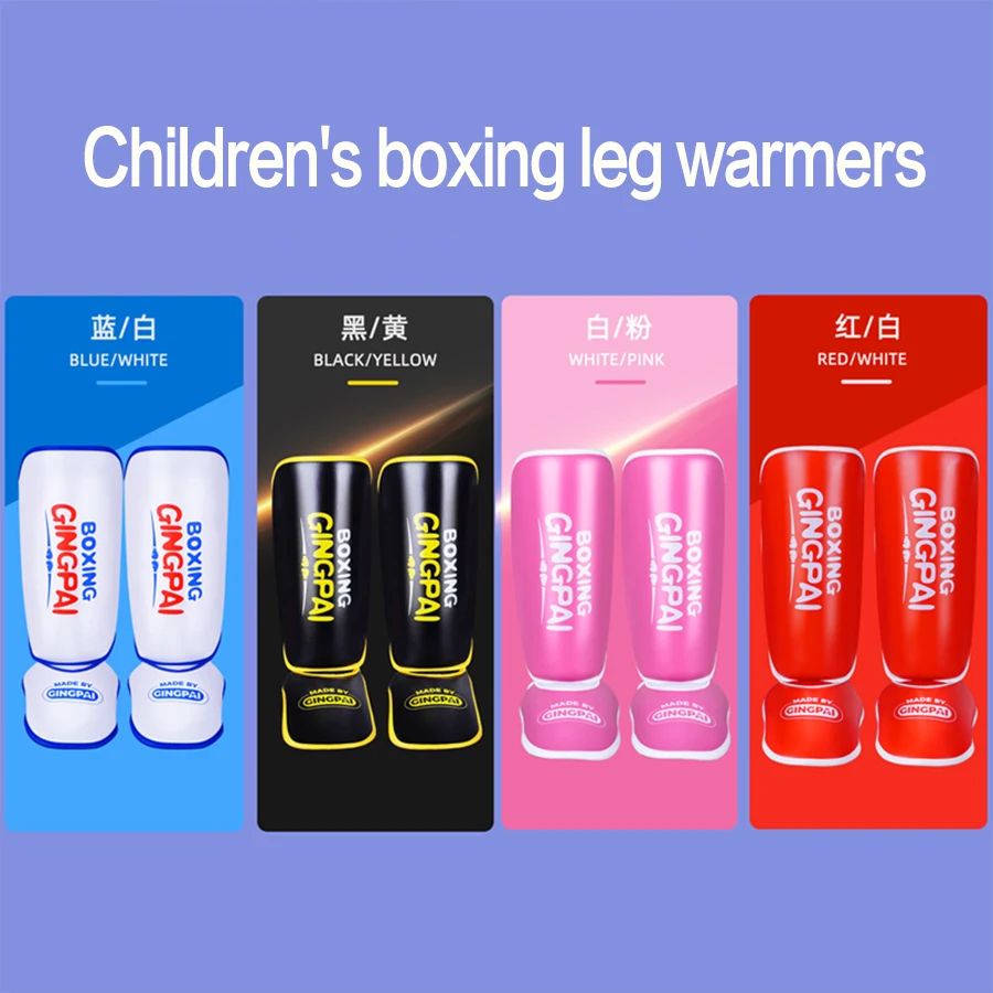 Children's Sanda Fighting Leg Protectors Muay Thai Hitting Foot Back Fitness Fighting Tibia Protectors Ankle Legboard Taekwondo