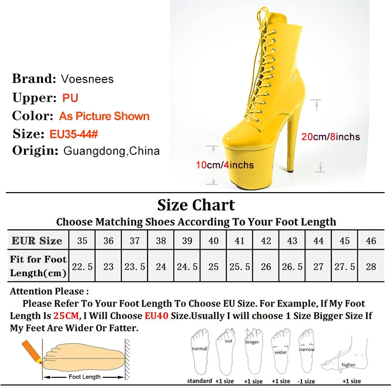 Red 20cm/8inch Women's Boots Lace-Up High Thin heel 10cm Platform Ankle Short Boots Plus Size Pole Dancing Shoes Leather Heels