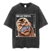 Vintage Washed T Shirt Anime Baki The Grappler T-shirt Hanma Yujiro Gym Short Sleeve T-shirts Oversized Cotton Casual Tee Shirt 6