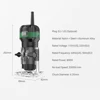 Router Tool 800W Compact Palm Wood Router Tool for Woodworking Electric Hand Trimmer Cutting Planning Tool with 1/4'' Router Bit 5