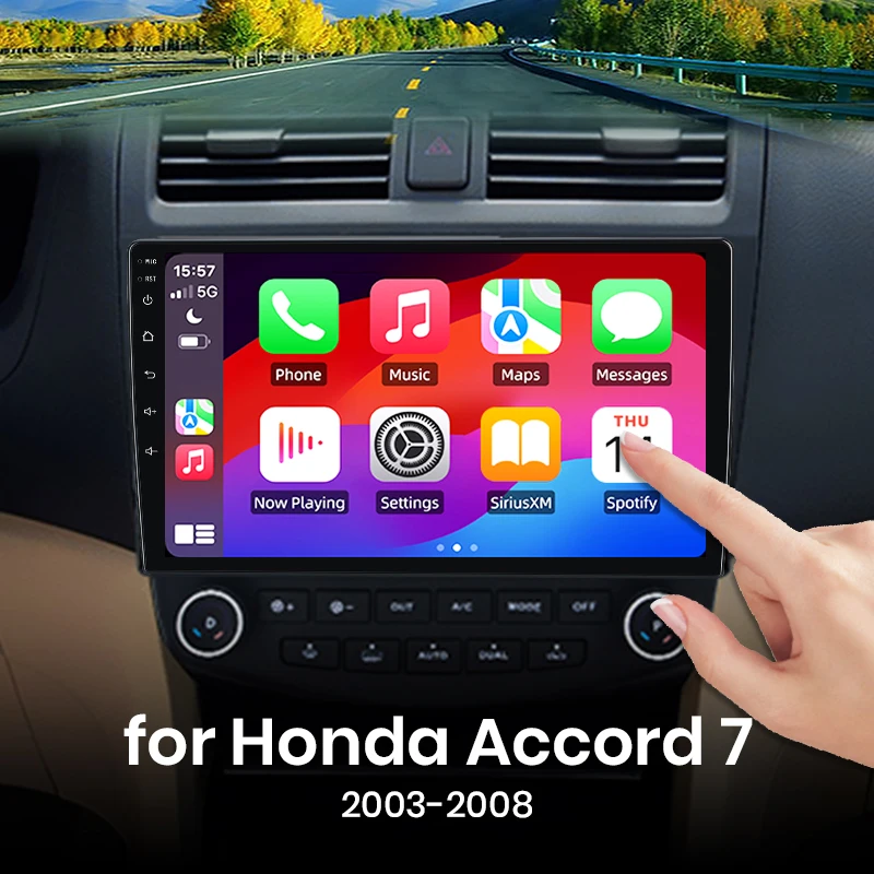 For Honda Accord Wireless CarPlay Apple Android Auto Car Radio GPS RDS WiFi BT 4G 8 Core Multimedia Stereo