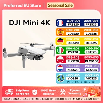 [STOCK UE] DJI Mini 4K Drone Camera 249g Stabilizzazione cardanica a 3 assi 10 km Trasmissione video Resistenza al ritorno automatico Batteria lunga Originale C0
