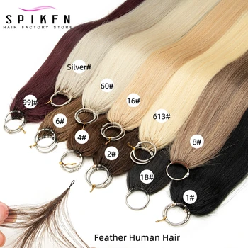 16"-24" Micro Feather Line Hair Extensions Natural Machine Remy Human Hair Invisivle Hand Knitting 40 strands Salon Supply