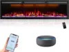 Wifi Enabled Electric Fireplace Embedded Wall Mounted 60 "electric Fireplace Heater Adjustable Flame Color Remote Touch Screen 1
