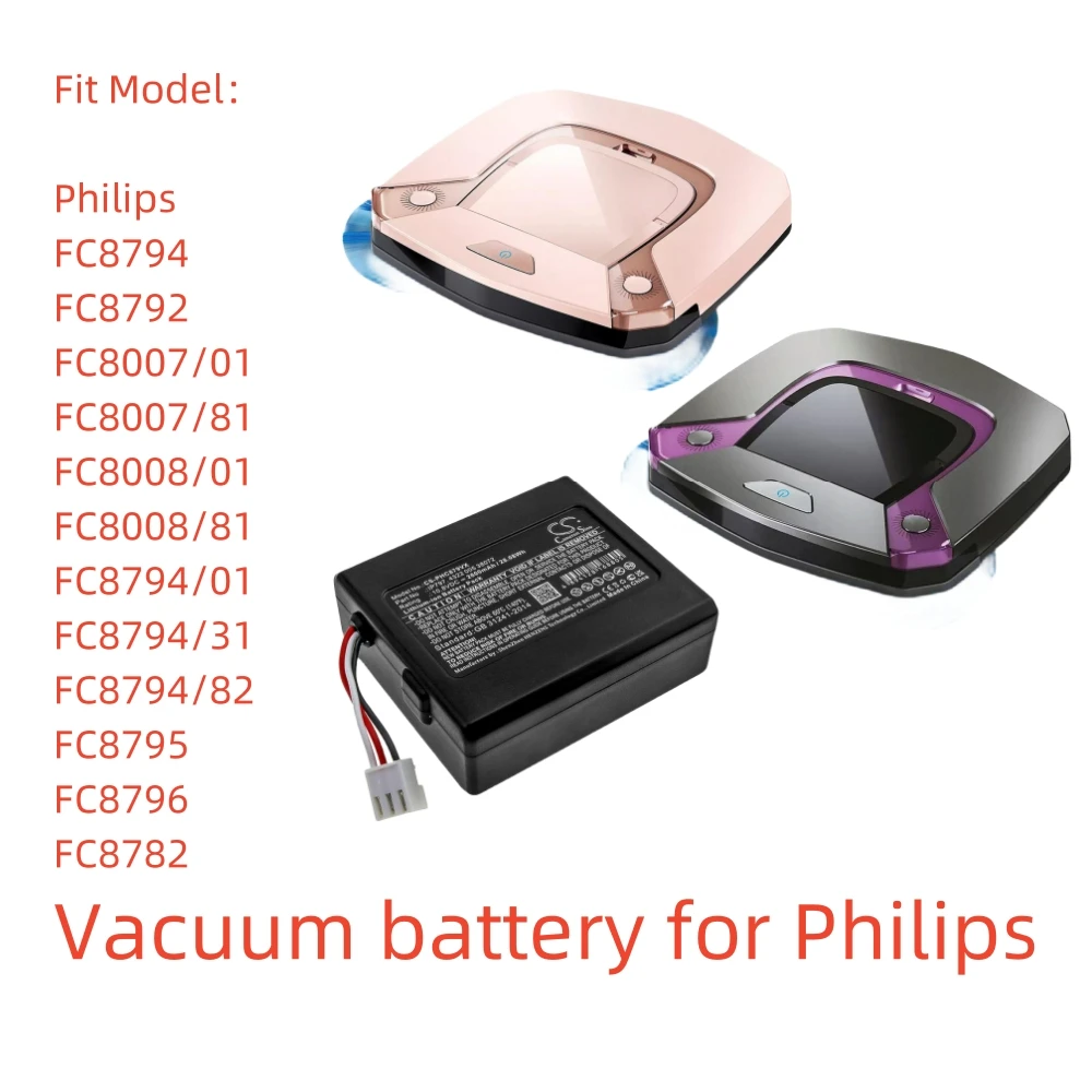 Литий-ионный Вакуумный Аккумулятор для Philips, 10,8 В, 2600 мАч, FC8794 FC8792 FC8007/01 FC8008/81 FC8794/31 FC8796 FC8782