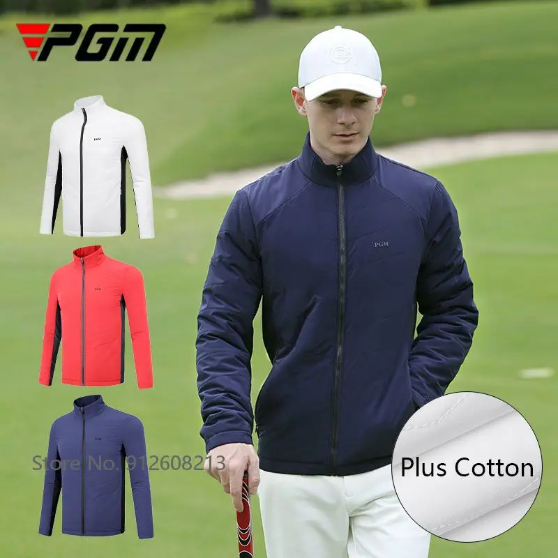 PGM Plus Cotton Golf Jacket for Men Windproof Warm Coat Male Full