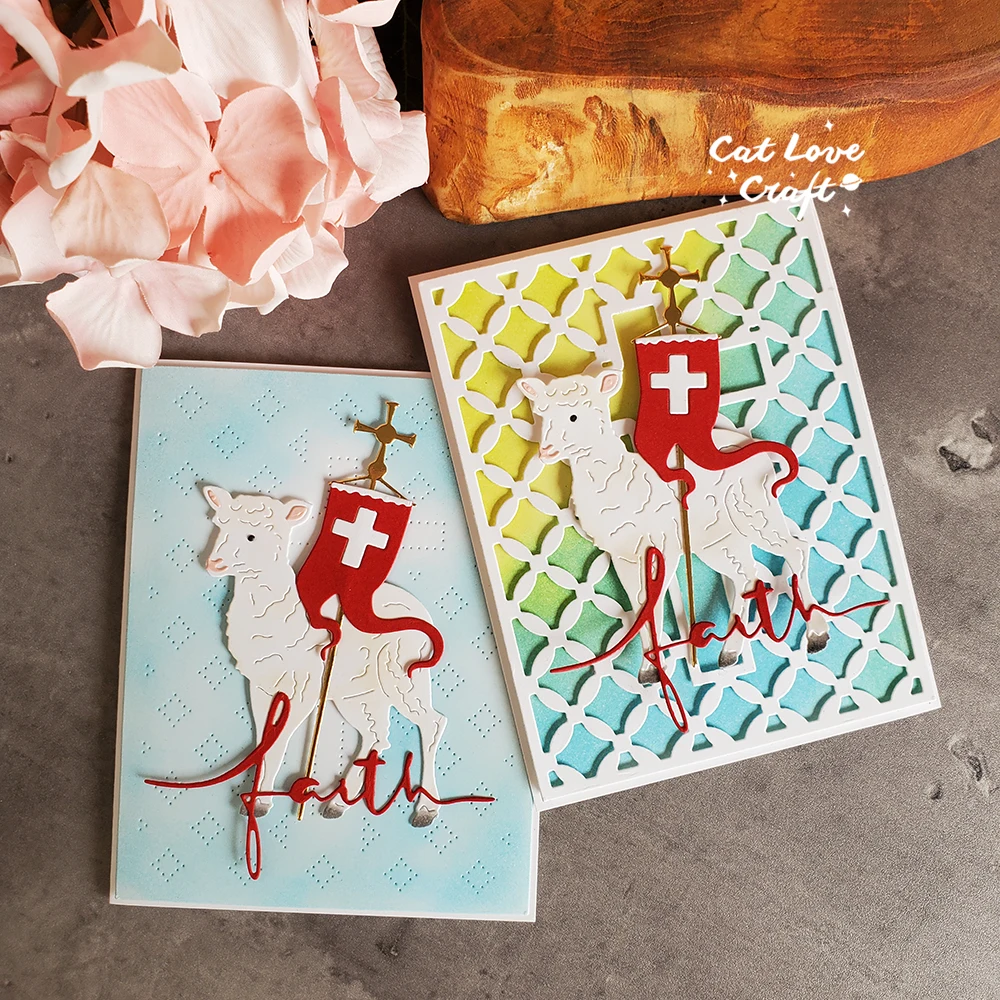 Catlove 부활절 양 동물 금속 절단 다이 스크랩북 스텐실 다이 컷 카드 만들기 DIY 공예 엠보싱 2023 년 새로운 다이