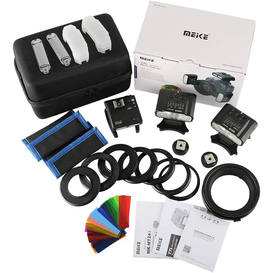 Meike Mk-Mt24 Close-Up Speedlight Macro Twin Lite Flash Compatibile Con Nikon F-Mount Z-Mount Fotocamere Slr Digitali D1X D2 D2H D2X