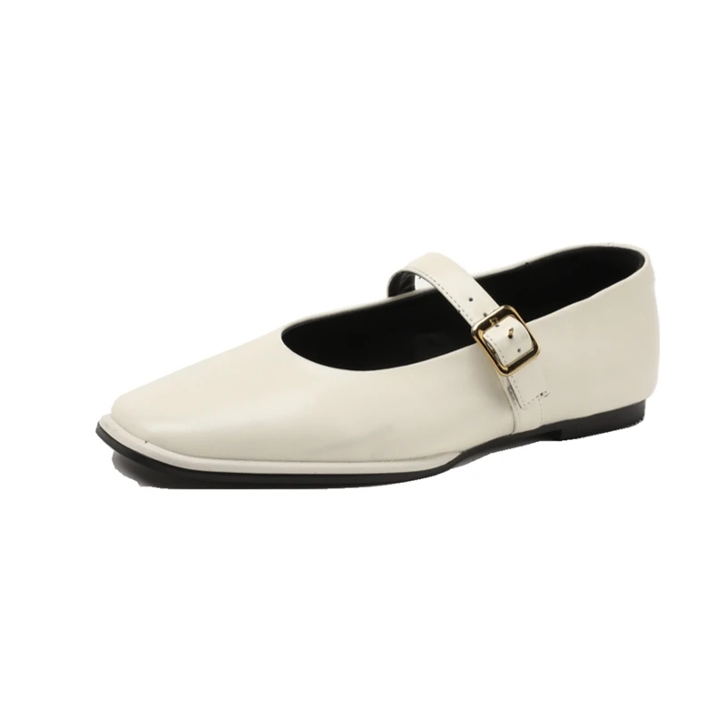 DIMANYU Women's Shoes Spring 2024 New Genuine Leather Ballet Women's Shoes Fashion Buckle Mary Jane Shoes Women's