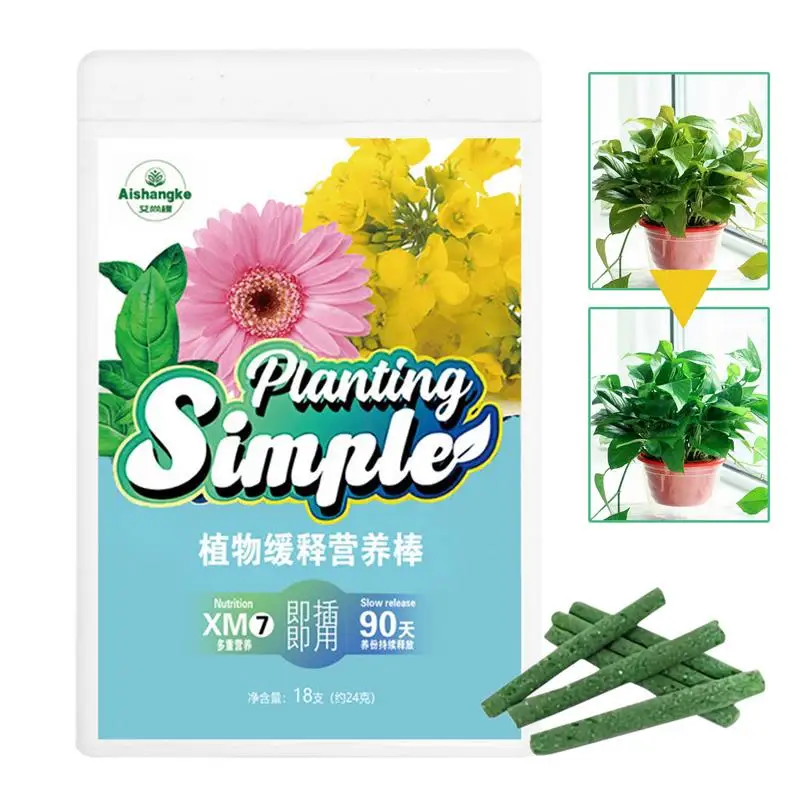 

Organic Plant Food Spikes Houseplant Food Fertilizer 18 Sticks Universal Potted Plants Nutrition Bar For Fruit Various Crops