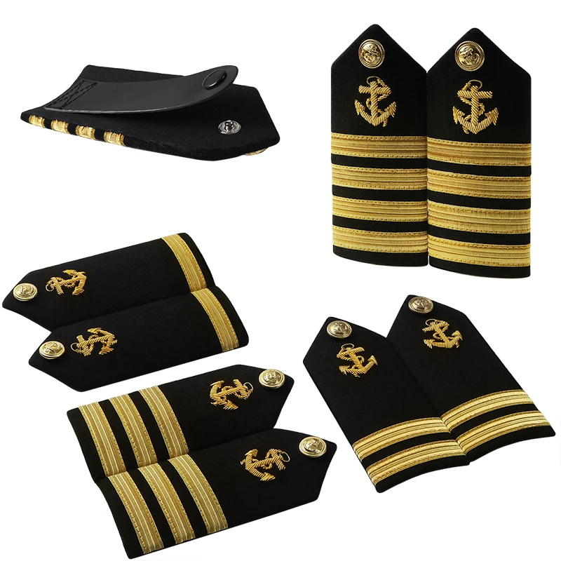 Military Navy Bullion Braid Hand Embroidery Epaulets T shirt Suit Shoulder Badge Sailor Epaulette shoulder ornaments