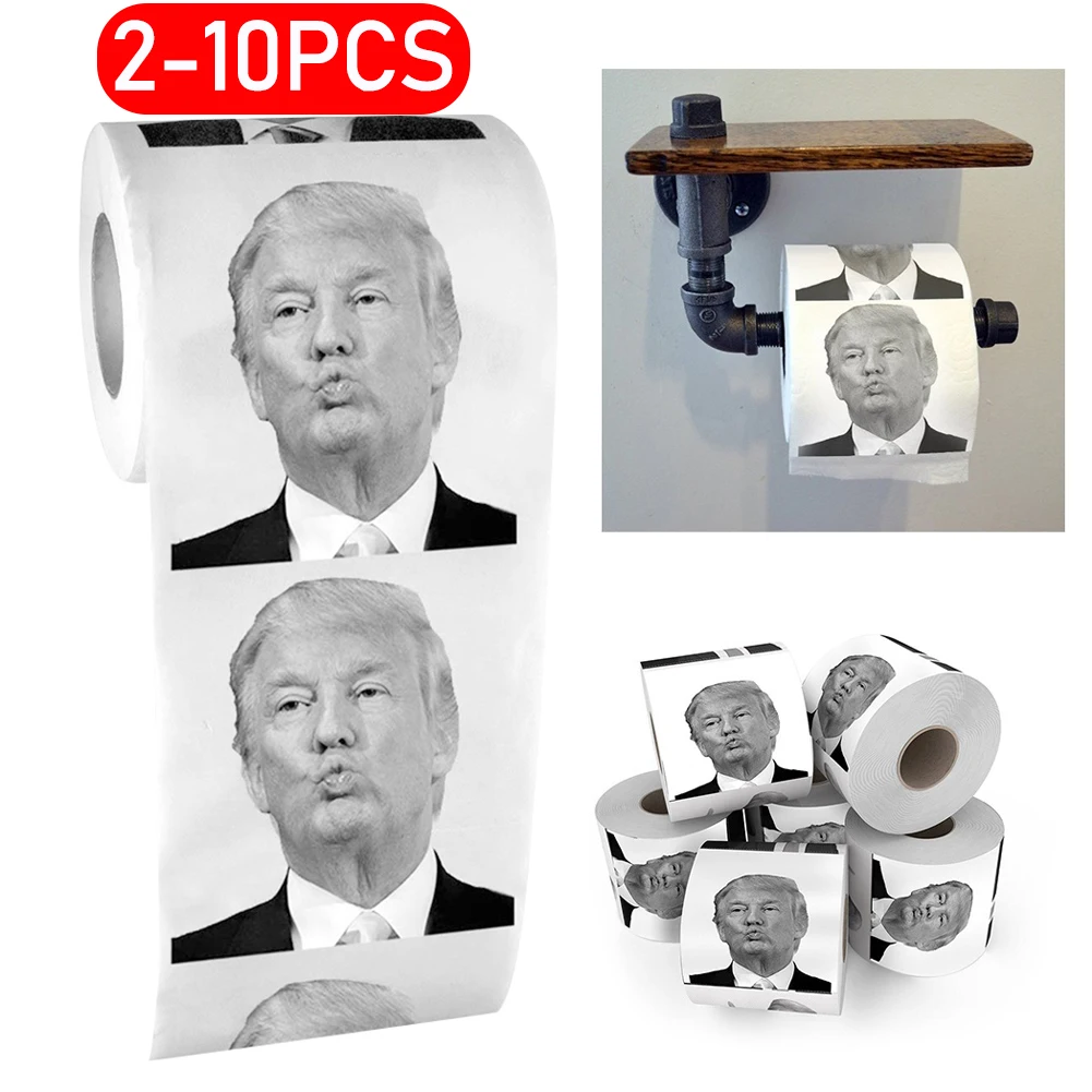 2-10pc Humor Toiletily Paper Creative Funny Toiletily Paper Pure Wood Pulp Non-fading Prank Bathroom Toilet Roll Tissues
