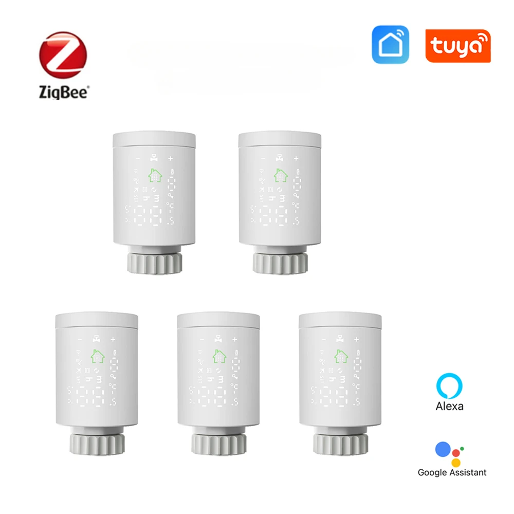 

Zigbee Thermostat Radiator Valve Smart TRV Programmable Temperature Controller with Alexa Google Home Gateway Tuya Smart Life