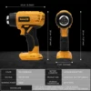 400W Cordless Heat Gun Handheld Electric Hot Air Gun Heat Shrink Wrapping Overload Protection for Dewalt 20V Battery(No Battery) 6