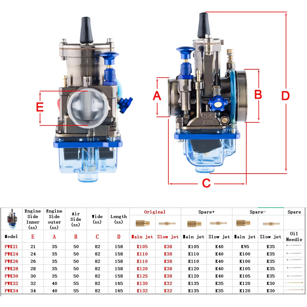 Motorcycle Carburetor 21 24 26 28 30 32 34 mm For Mikuni Maikuni OKO YZ85 Power Jet Transparent Cover Bowl Universal